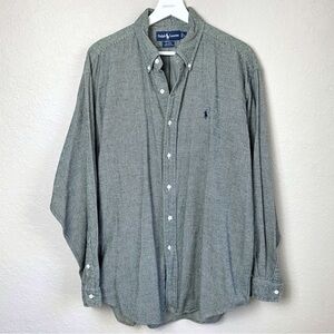 Ralph Lauren 100% Cotton Blaire Tight Knit Houndstooth Men’s Button Down Size L